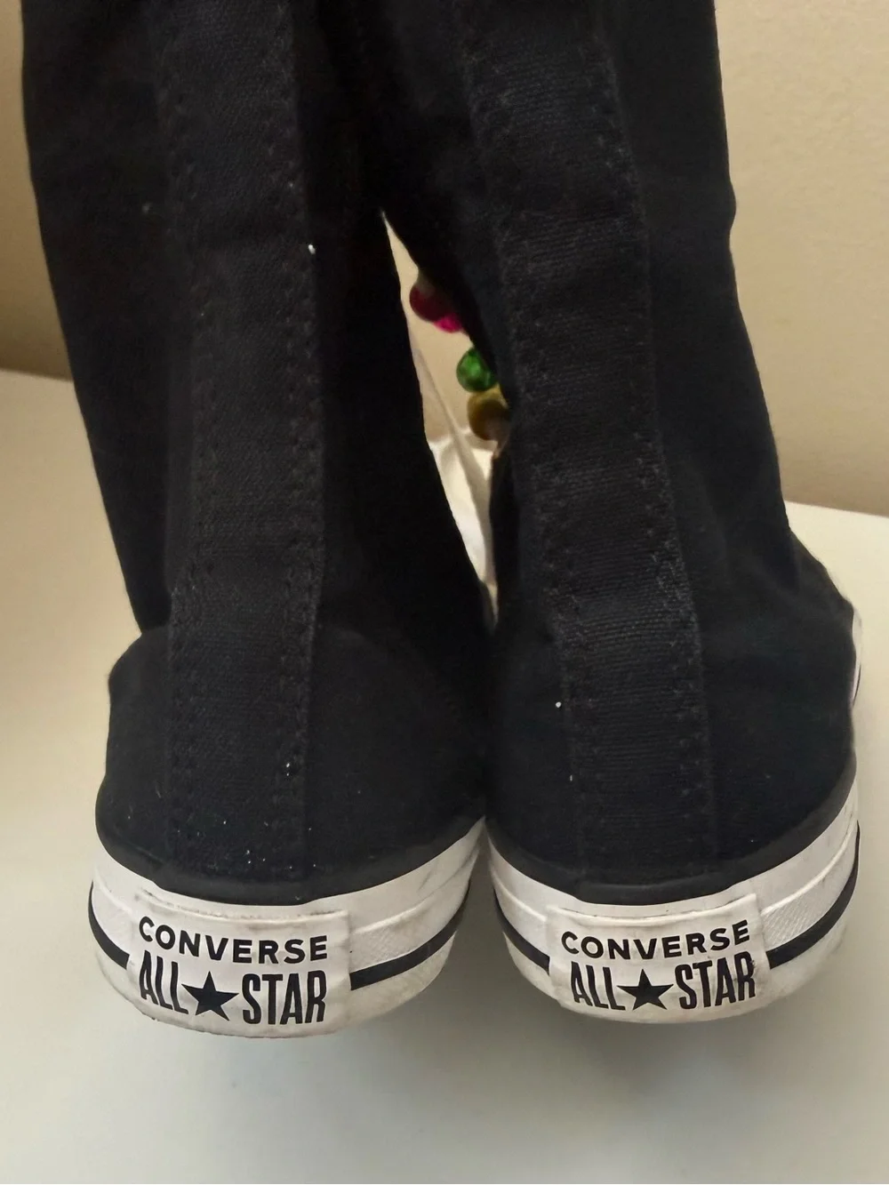 Converse Knee High Top Chuck Taylor Candy Beaded Youth Size 2 Black White Multi